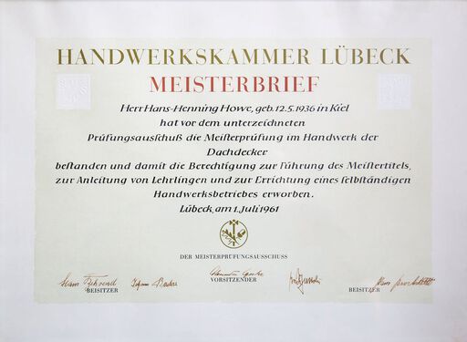 Meisterbrie Hans-Henning Howe